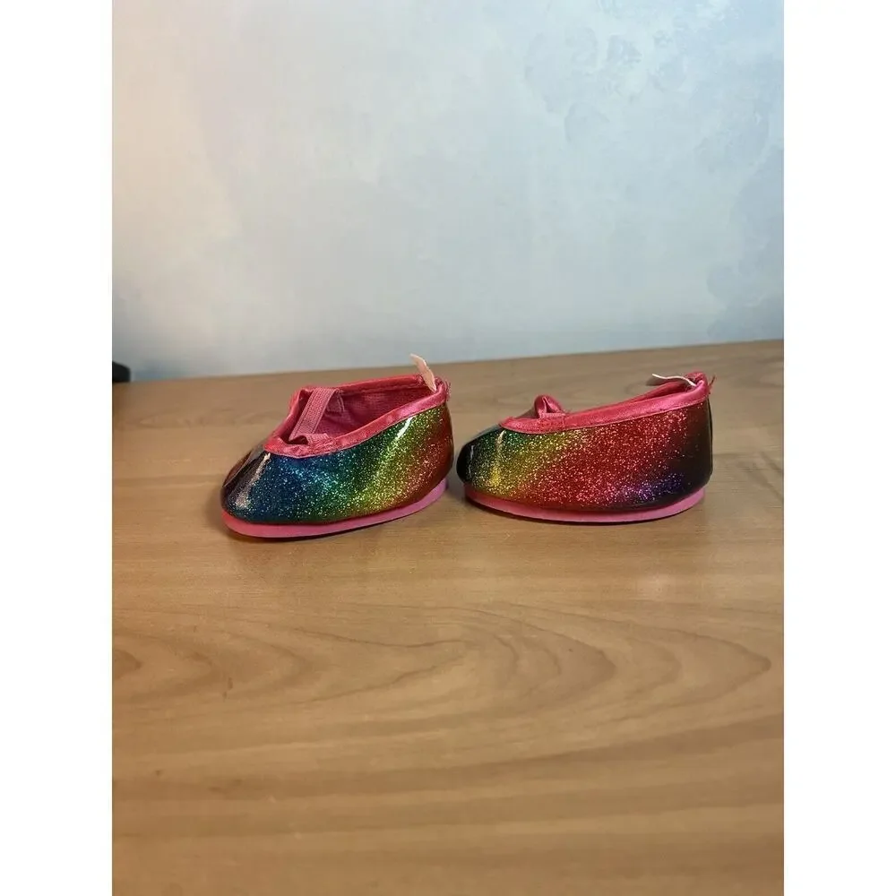 Build A Bear sparkly rainbow Shoes BABW Bear